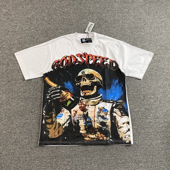 Edgy Godspeed Astronaut Skull T Shirt